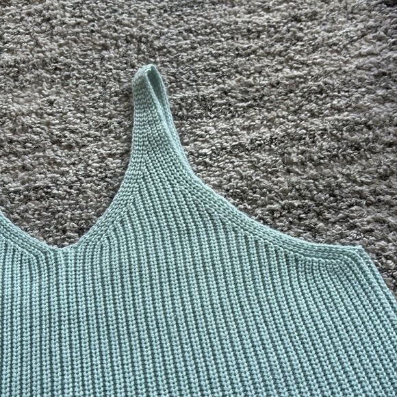 Mint Green Knit Tank Top 
Vneck Vback Lightweight perfect for summer or layering - Picture 8 of 10